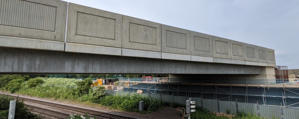 Kings Dyke - Elevation on railway bridge 