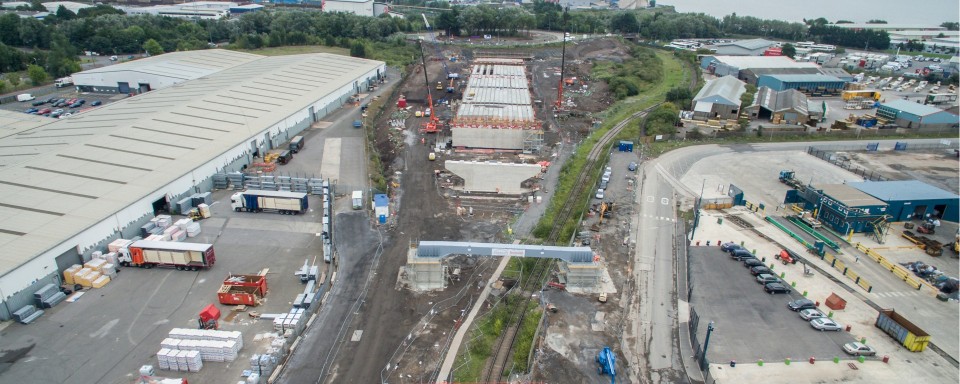 Aerial view showing bespoke pier variation