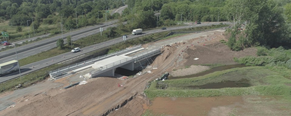 Box culvert span in position