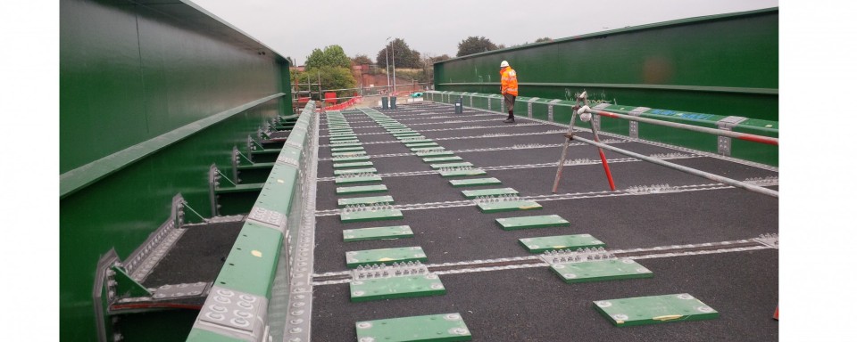 A view down the deck showing the direct track fixing locations