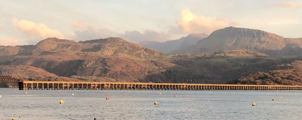 Barmouth Viaduct crossing the River Mawddach