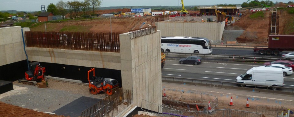 Abutments ready to accept the approaching deck