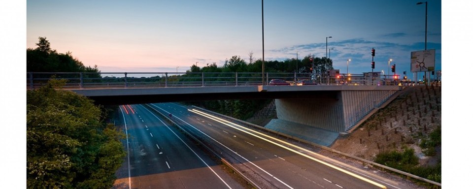 The three span bridge at dusk