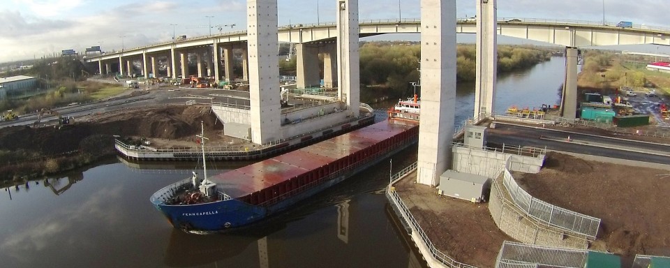 View showing the necessity for a lifting bridge