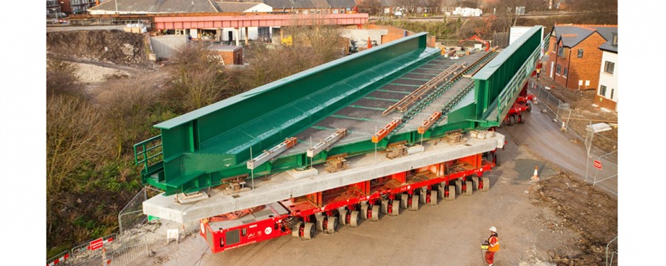 Maneuvering the bridge into position