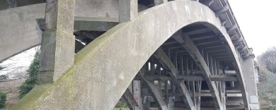 View on main river span looking north