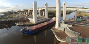 View showing the necessity for a lifting bridge