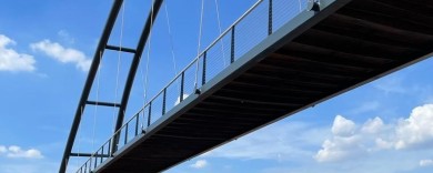 A view under the deck after completion